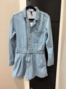 Universal Thread Light Blue Denim Shorts Romper - Size 8 - NWT